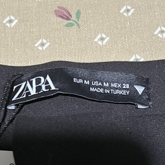 Zara Pants Womens Medium Black Flare Pull On Dress Work Stretch 7385/559/800 - Picture 3 of 7